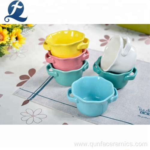 Baking tray round shape small ceramic bakeware